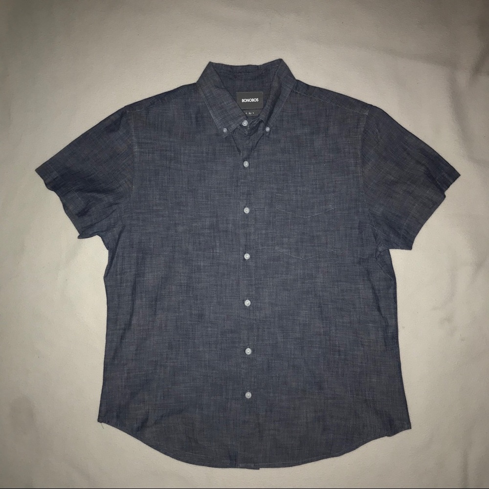 Men's Blue Short Sleeve Shirt